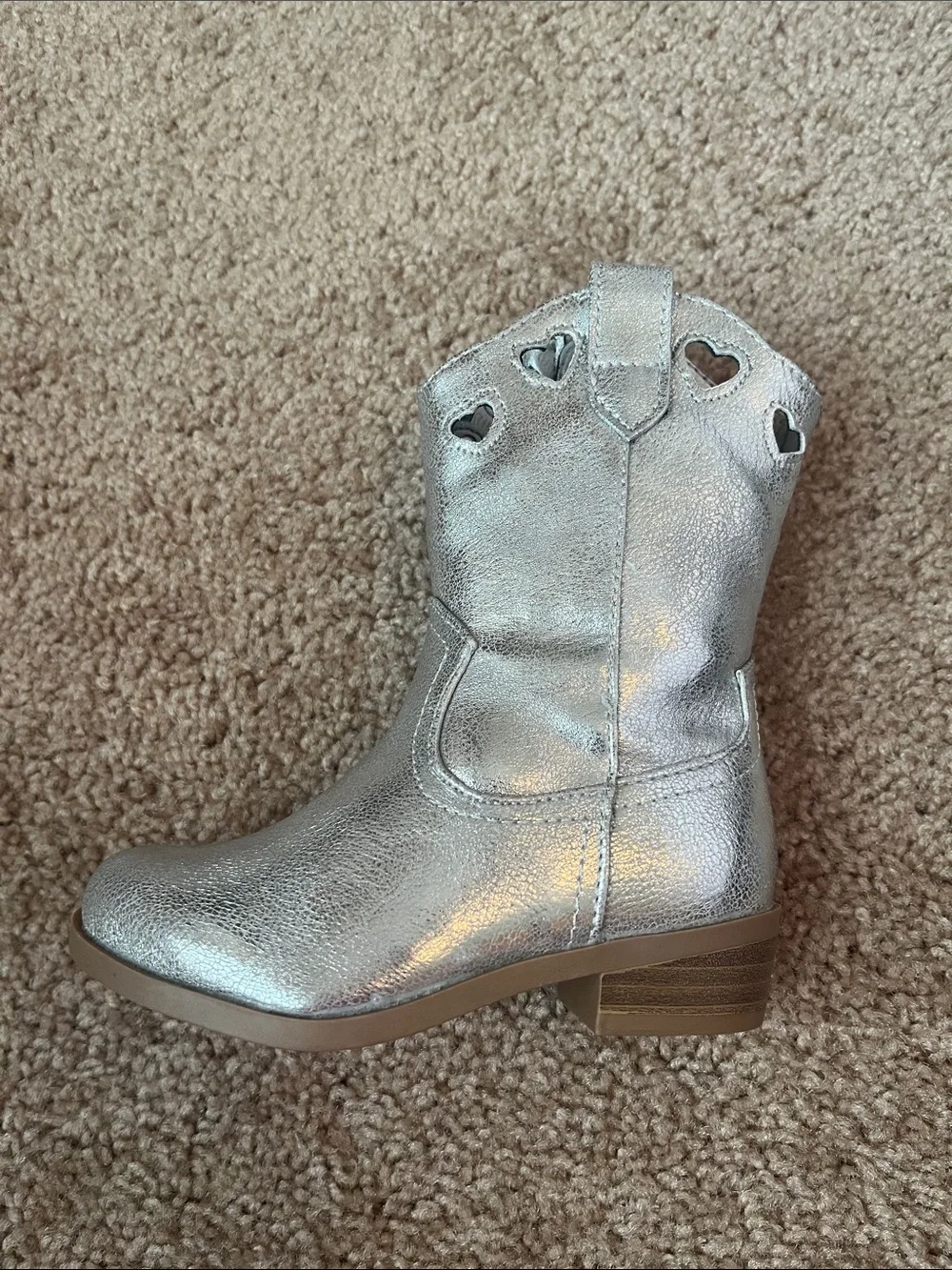 NWT Wonder Nation Silver Heart Western Boots